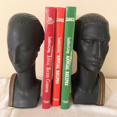 Pair Deco Head Bookends