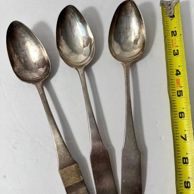 Antique Coin Silver Monogram Spoon Lot