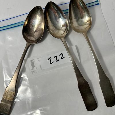 Antique Coin Silver Monogram Spoon Lot