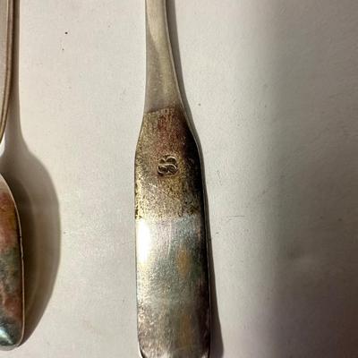 Coin Silver Monogram Teaspoon Lot