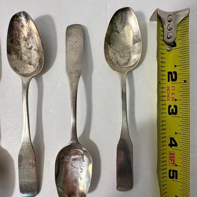 Coin Silver Monogram Teaspoon Lot
