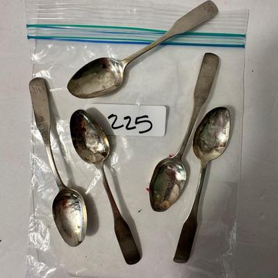 Coin Silver Monogram Teaspoon Lot
