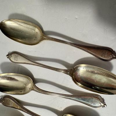 Antique Monogram Sterling Silver Spoon Lot