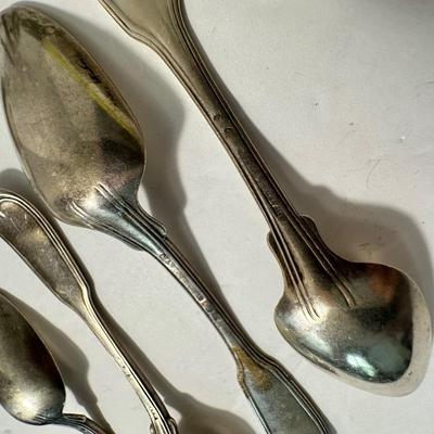 Antique Coin Silver Monogram Flatware Lot