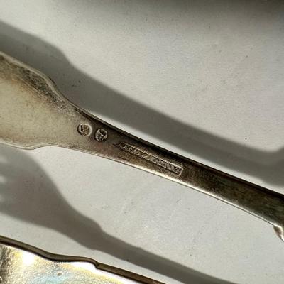 Antique Coin Silver Monogram Flatware Lot