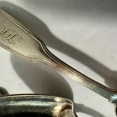 Antique Coin Silver Monogram Flatware Lot