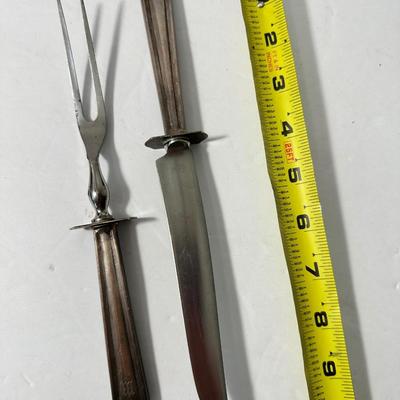 Antique Sterling Silver Monogram Carving Set