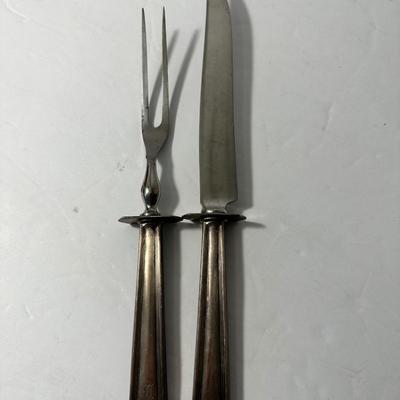 Antique Sterling Silver Monogram Carving Set