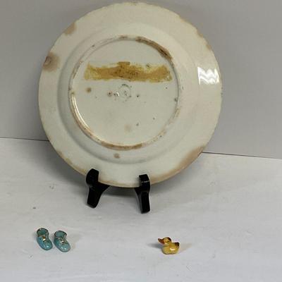 Antique Staffordshire 1860's Alphabet Childs Plate â€œAmerican Sports Baseball Caught on The Fly