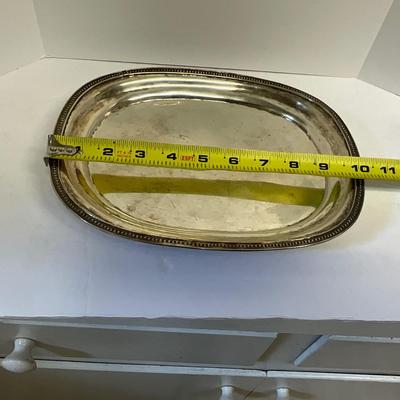 Antique Sterling Silver Monogrammed Footed Charleston SC Silversmith J Mood Oval Platter