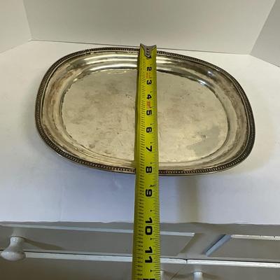 Antique Sterling Silver Monogrammed Footed Charleston SC Silversmith J Mood Oval Platter