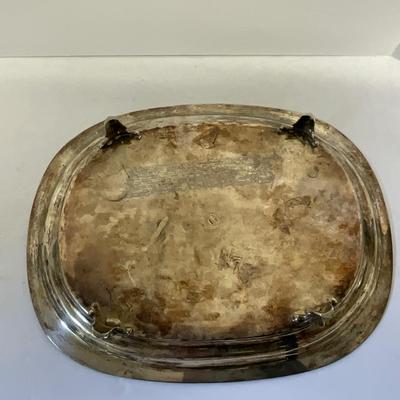 Antique Sterling Silver Monogrammed Footed Charleston SC Silversmith J Mood Oval Platter