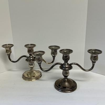 Pair of Sterling Silver Triple Candelabra International Prelude
