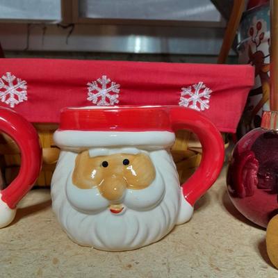 Christmas Jell-O Molds, Kitchen Christmas Items, a Christmas lined basket and more