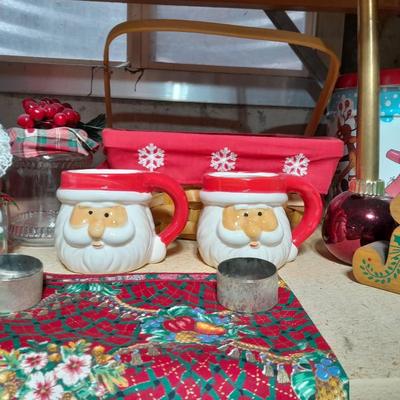 Christmas Jell-O Molds, Kitchen Christmas Items, a Christmas lined basket and more