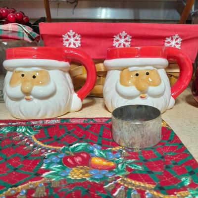 Christmas Jell-O Molds, Kitchen Christmas Items, a Christmas lined basket and more