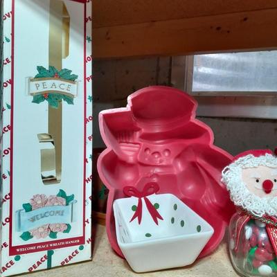 Christmas Jell-O Molds, Kitchen Christmas Items, a Christmas lined basket and more