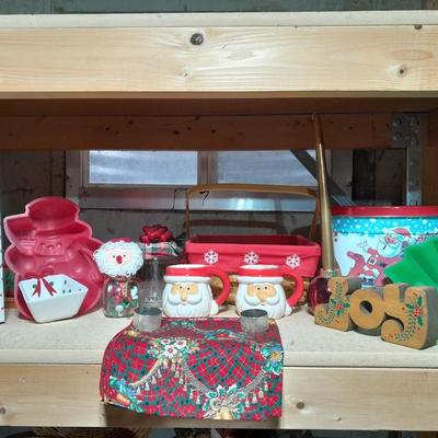 Christmas Jell-O Molds, Kitchen Christmas Items, a Christmas lined basket and more