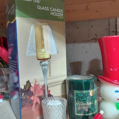 Christmas candles, Christmas mouse night light, And Vintage Christmas candles