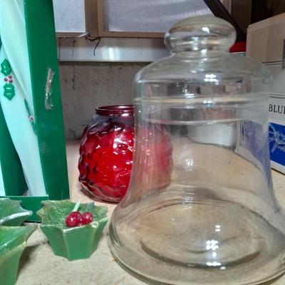 Christmas candles, Christmas mouse night light, And Vintage Christmas candles