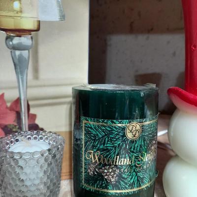 Christmas candles, Christmas mouse night light, And Vintage Christmas candles