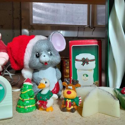 Christmas candles, Christmas mouse night light, And Vintage Christmas candles