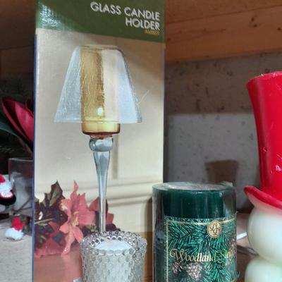 Christmas candles, Christmas mouse night light, And Vintage Christmas candles