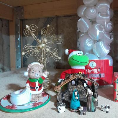 Lots of Christmas Decorations, ornaments, handmade Christmas light ball, Ornaments, and more
