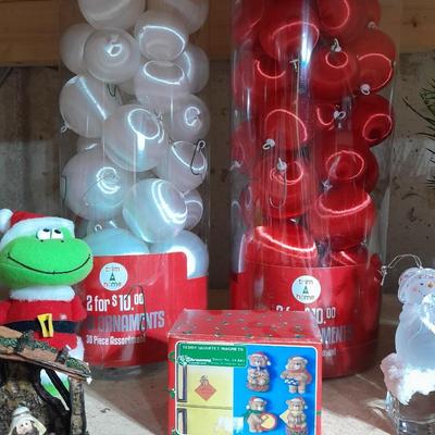 Lots of Christmas Decorations, ornaments, handmade Christmas light ball, Ornaments, and more