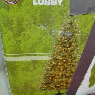 7.5' Pre-lit Canadian Pine tree, Garland, Wreaths, Christmas lights, tree skirt and more