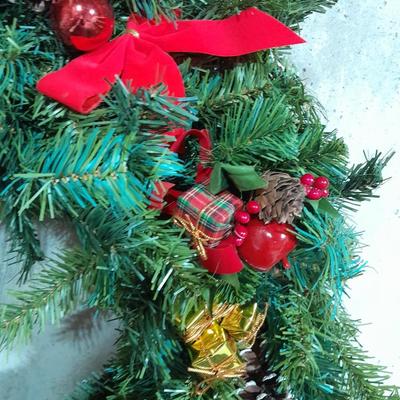 Huge faux poinsettia plant, small Christmas tree, beautiful wreath and more   Christmas Items