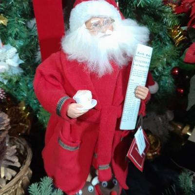 Huge faux poinsettia plant, small Christmas tree, beautiful wreath and more   Christmas Items