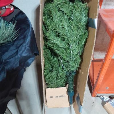 Huge faux poinsettia plant, small Christmas tree, beautiful wreath and more   Christmas Items