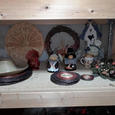 Fall & Thanksgiving Decorations, turkey, pilgrims, dishes, Placemats and more Fall themed items