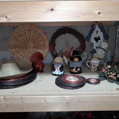 Fall & Thanksgiving Decorations, turkey, pilgrims, dishes, Placemats and more Fall themed items