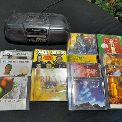 Very nice Panasonic portable Stereo clock radio with several different music choices on Compact Disk CD'S