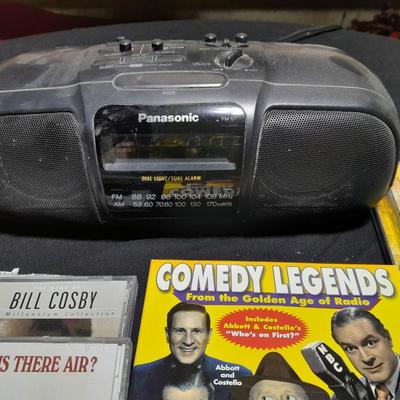 Very nice Panasonic portable Stereo clock radio with several different music choices on Compact Disk CD'S