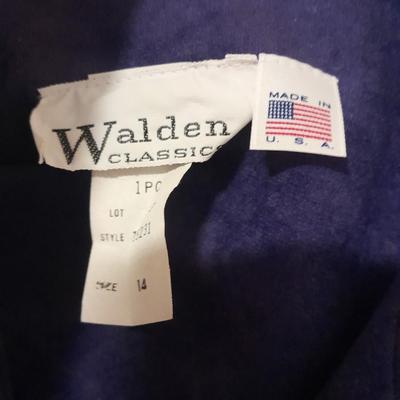 Three Vintage Women's Dresses EJM, Walden Classic, and the shirt Dress sizes. 12 & 14