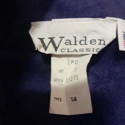 Three Vintage Women's Dresses EJM, Walden Classic, and the shirt Dress sizes. 12 & 14