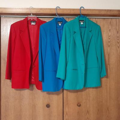 Three Sag Harbor colorful and fun Blazer Jackets, size 14 & 16,