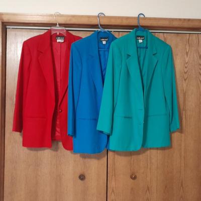 Three Sag Harbor colorful and fun Blazer Jackets, size 14 & 16,