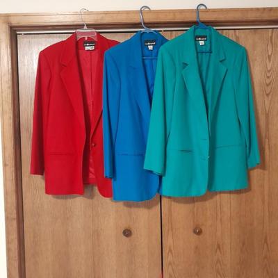Three Sag Harbor colorful and fun Blazer Jackets, size 14 & 16,