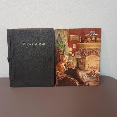 Two religious' books, Leaves of Gold tie bound book and Ideals Scrap book