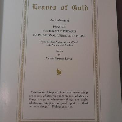 Two religious' books, Leaves of Gold tie bound book and Ideals Scrap book