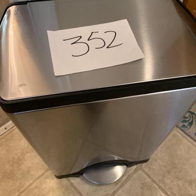 Stainless Steel Foot Peddle Kitchen Trash Can - Lot 352