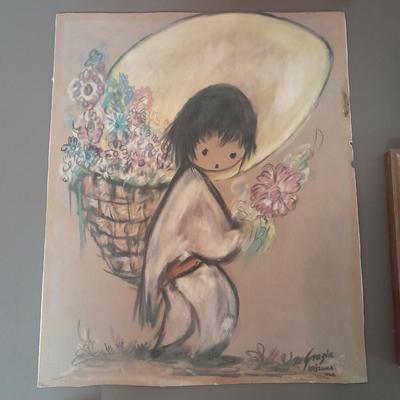 Vintage prints and art Ward, DeGrazia, and lady dancing to man playing guitar
