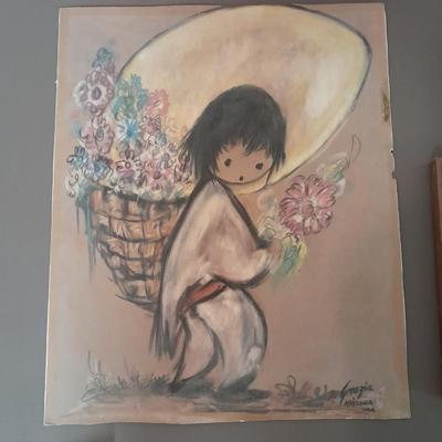 Vintage prints and art Ward, DeGrazia, and lady dancing to man playing guitar