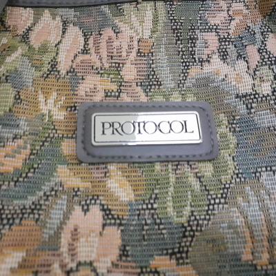 Protool and Luggage, black leather-like case and Samsonite suitcase