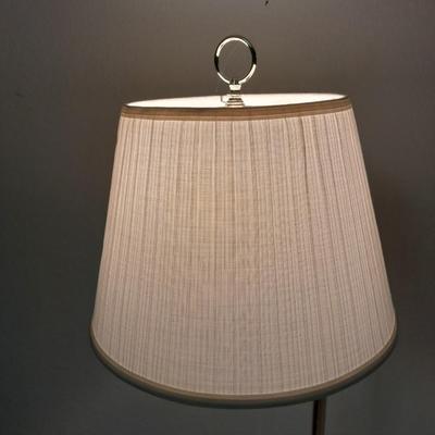 59" Brass floor lamp with adjustable swing top and lamp shade