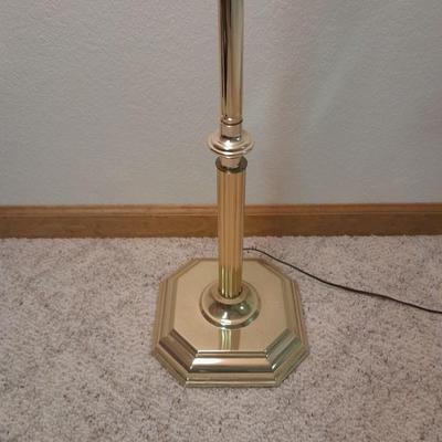 59" Brass floor lamp with adjustable swing top and lamp shade